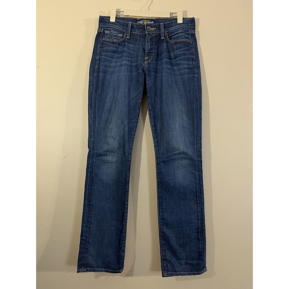 Lucky Brand Sofia Straight Jeans Women 4/27 Blue Mid Rise Stretch Denim Ankle